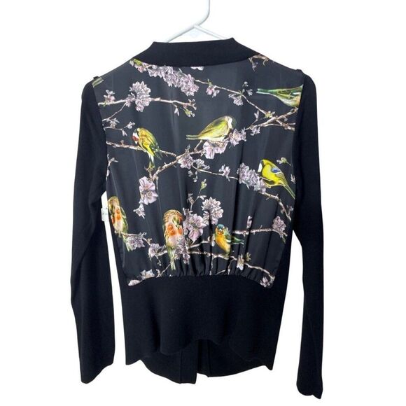 Ted Baker Womens Black Bird Print Cardigan With Gold Buttons Size 2 - Picture 5 of 7